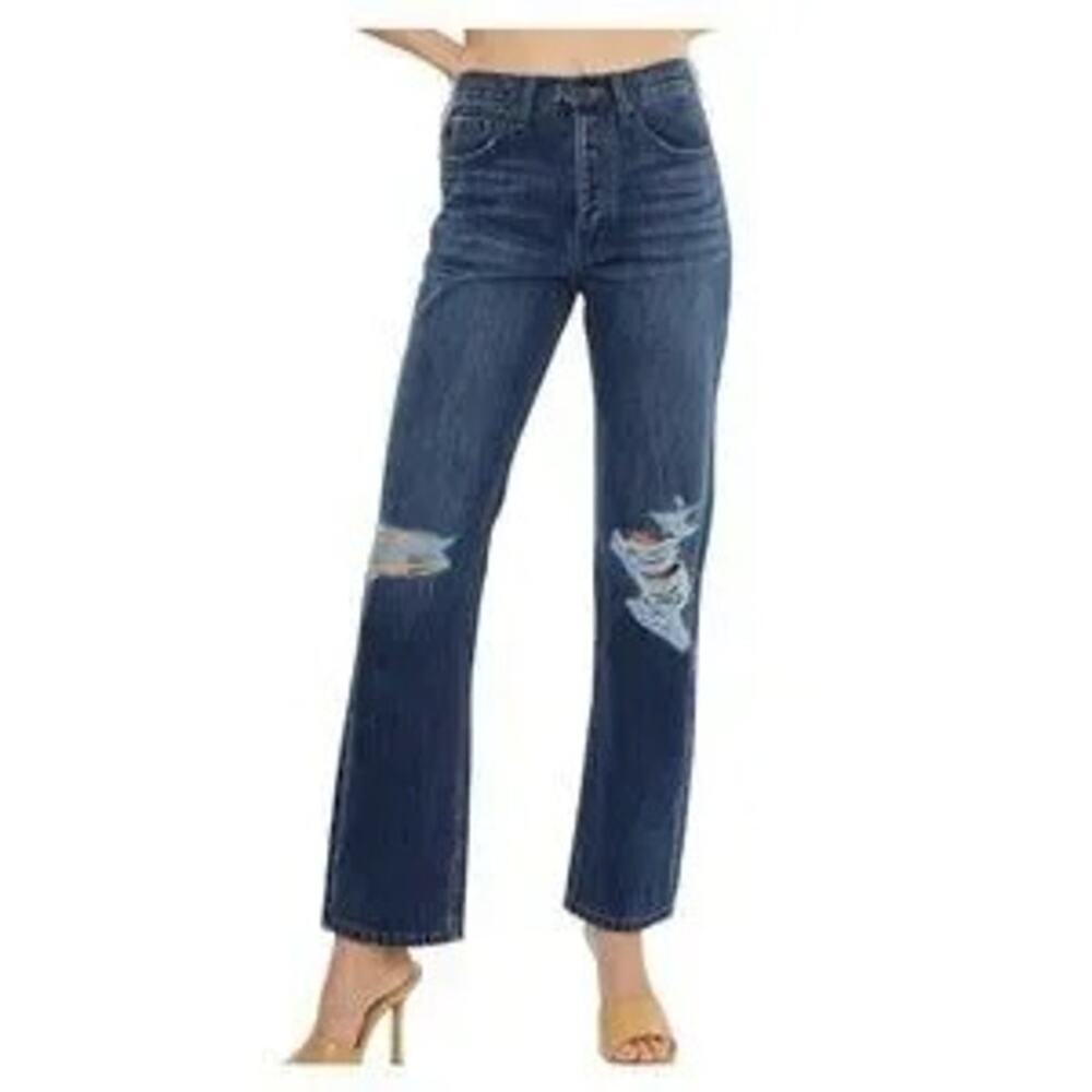 KanCan Dixon Ultra High Rise 90's Boyfriend Jeans Ripped Distressed Women 7/27